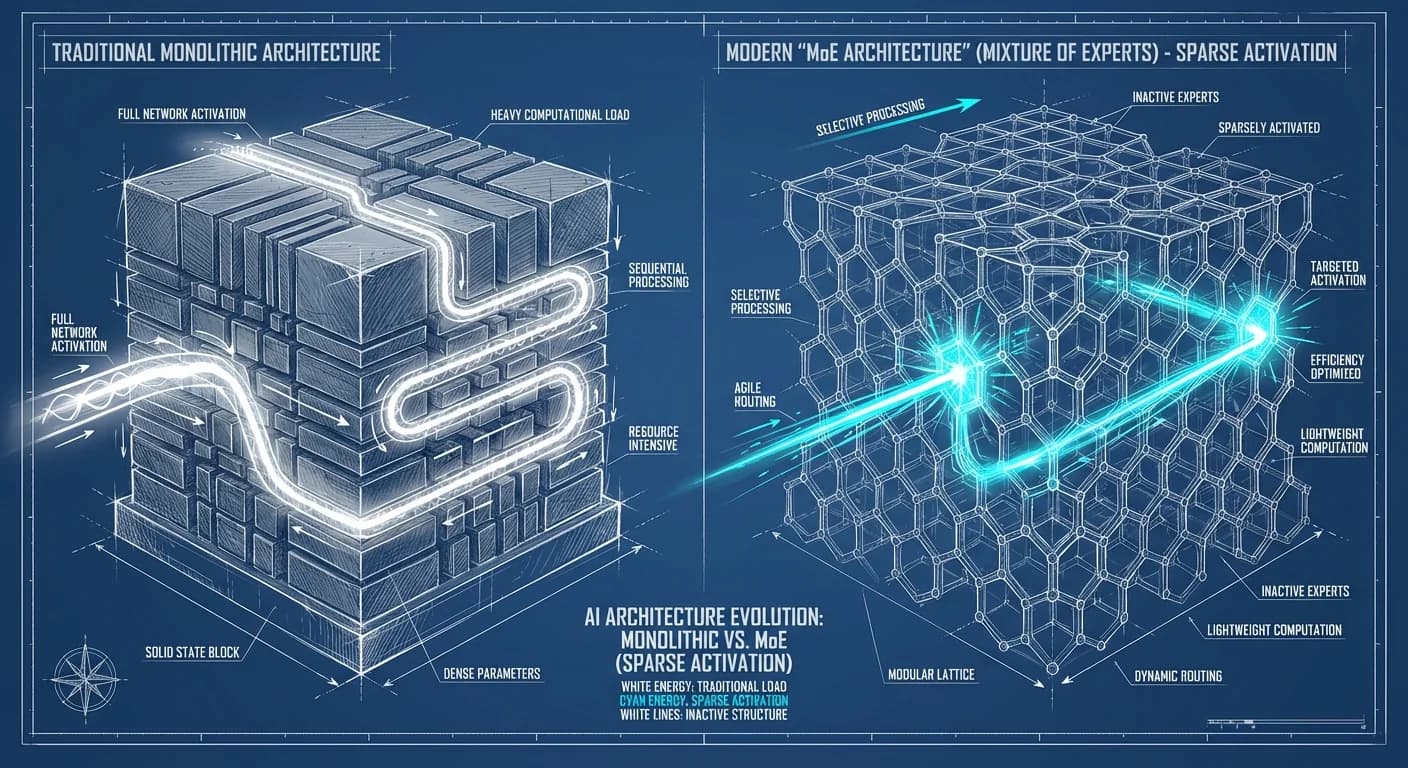 Heavy Monolithic Cube vs Airy Honeycomb Grid, Selective Neon Energy Path, Blueprint Sketch Aesthetic, Active vs Inactive Hexagons